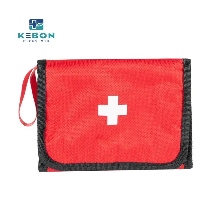 Trousse de premiers soins rouges à trois volets