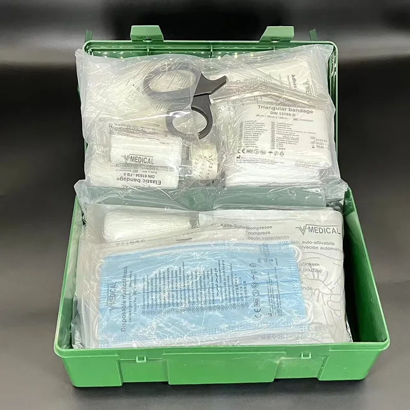 Trousse de premiers soins médicaux sur le lieu de travail – Conforme aux normes MDR et DIN 13157 | Étui PP étanche et portable